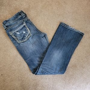 BKE distressed bootcut jeans